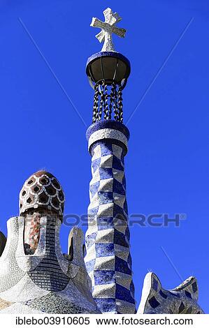 "Tower, gatehouse, designed by Antoni Gaudi, Park Guell, UNESCO World Heritage Site, Barcelona, ​​Catalonia, Spain, Europe" View Large Photo Image Stock Photography - "Tower, gatehouse, designed by Antoni Gaudi, Park Guell, UNESCO World Heritage Site, Barcelona, ​​Catalonia, Spain, Europe". Fotosearch