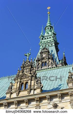 "Tower of the City Hall, Neo-Renaissance, Hamburg, Germany, Europe" View Large Photo Image Stock Photo - "Tower of the City Hall, Neo-Renaissance, Hamburg, Germany, Europe". Fotosearch