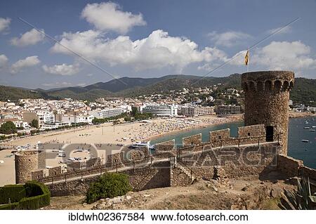 "Tower of the historic town of Vila Vella, Tossa de Mar, Costa Brava, Catalonia, Spain, Europe, PublicGround, Europe" View Large Photo Image Picture - "Tower of the historic town of Vila Vella, Tossa de Mar, Costa Brava, Catalonia, Spain, Europe, PublicGround, Europe". Fotosearch