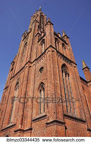 "Tower of the monastery church, built in a neo-Gothic style from 1842-1844, Malchow, Mecklenburg-Western Pomerania, Germany, Europe" View Large Photo Image Stock Photography - "Tower of the monastery church, built in a neo-Gothic style from 1842-1844, Malchow, Mecklenburg-Western Pomerania, Germany, Europe". Fotosearch
