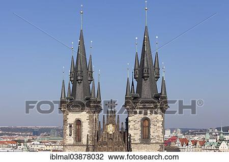 "Towers of the Church of Our Lady before Tyn, Tyn Church, Prague, Bohemia, Czech Republic, Europe" View Large Photo Image Stock Image - "Towers of the Church of Our Lady before Tyn, Tyn Church, Prague, Bohemia, Czech Republic, Europe". Fotosearch