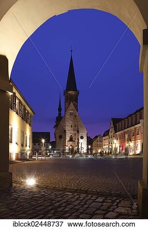 "Town church of St. George, the market square at dusk, Weikersheim an der Tauber, Tauberfranken, Baden-Wuerttemberg, Germany, Europe" View Large Photo Image Stock Photo - "Town church of St. George, the market square at dusk, Weikersheim an der Tauber, Tauberfranken, Baden-Wuerttemberg, Germany, Europe". Fotosearch