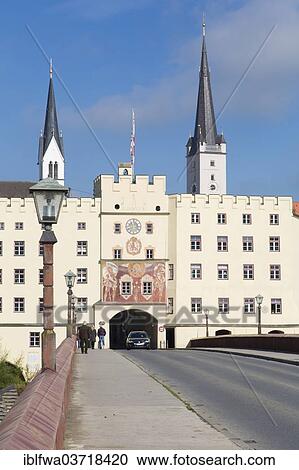 "Town gate at Innbruecke bridge, Wasserburg a. Inn, Upper Bavaria, Bavaria, Germany, Europe" View Large Photo Image Stock Image - "Town gate at Innbruecke bridge, Wasserburg a. Inn, Upper Bavaria, Bavaria, Germany, Europe". Fotosearch