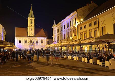 "Town Hall and market square at night, Varazdin, Croatia, Europe" View Large Photo Image Picture - "Town Hall and market square at night, Varazdin, Croatia, Europe". Fotosearch