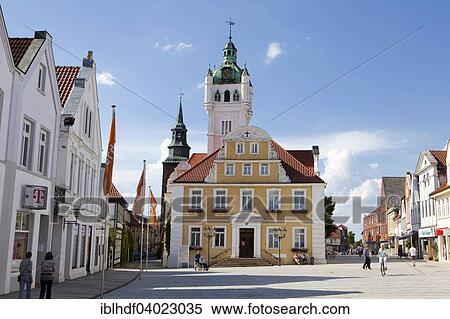 Stock Photography - "Town Hall and St John's Church, Verden, Lower Saxony, Germany, Europe". Fotosearch