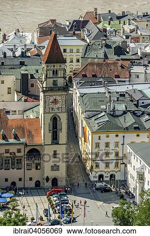"Town Hall and Tower Hall Tower, Hotel Wilder Mann, old town, Passau, Lower Bavaria, Bavaria, Germany, Europe" View Large Photo Image Stock Photo - "Town Hall and Tower Hall Tower, Hotel Wilder Mann, old town, Passau, Lower Bavaria, Bavaria, Germany, Europe". Fotosearch