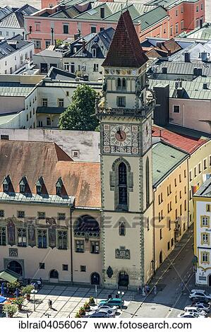 "Town Hall and Tower Hall Tower, old town, Passau, Lower Bavaria, Bavaria, Germany, Europe" View Large Photo Image Stock Photo - "Town Hall and Tower Hall Tower, old town, Passau, Lower Bavaria, Bavaria, Germany, Europe". Fotosearch