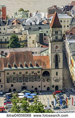 "Town Hall and Tower Hall Tower, old town, Passau, Lower Bavaria, Bavaria, Germany, Europe" View Large Photo Image Stock Photo - "Town Hall and Tower Hall Tower, old town, Passau, Lower Bavaria, Bavaria, Germany, Europe". Fotosearch