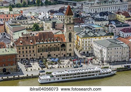 "Town Hall and Town Hall Tower, Hotel Wilder Mann, New Episcopal Residence, old town, River Inn, River Danube, Passau, Lower Bavaria, Bavaria, Germany, Europe" View Large Photo Image Stock Image - "Town Hall and Town Hall Tower, Hotel Wilder Mann, New Episcopal Residence, old town, River Inn, River Danube, Passau, Lower Bavaria, Bavaria, Germany, Europe". Fotosearch