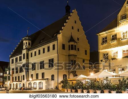 "Town Hall at night, historic center, Nordlingen, Bavaria, Germany, Europe" View Large Photo Image Stock Image - "Town Hall at night, historic center, Nordlingen, Bavaria, Germany, Europe". Fotosearch