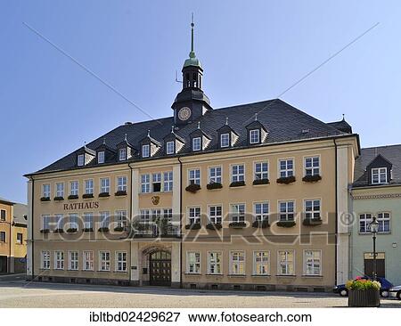 Stock Photo - "Town hall, Ehrenfriedersdorf, Saxony, Germany, Europe". Fotosearch
