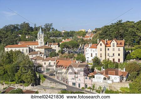 Town Hall, from the esplanade of Sintra National Palace, Palacio Nacional de Sintra, Sintra Cascais Natural Park, Grande Lisboa, Lisbon Region, Portugal, Europe View Large Photo Image Stock Photograph - Town Hall, from the esplanade of Sintra National Palace, Palacio Nacional de Sintra, Sintra Cascais Natural Park, Grande Lisboa, Lisbon Region, Portugal, Europe. Fotosearch