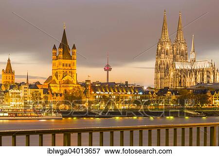 "Town Hall, Great St. Martin Church, Cologne Cathedral, old town bank of the Rhine, Cologne, Rhineland, North Rhine-Westphalia, Germany, Europe" View Large Photo Image Stock Photo - "Town Hall, Great St. Martin Church, Cologne Cathedral, old town bank of the Rhine, Cologne, Rhineland, North Rhine-Westphalia, Germany, Europe". Fotosearch