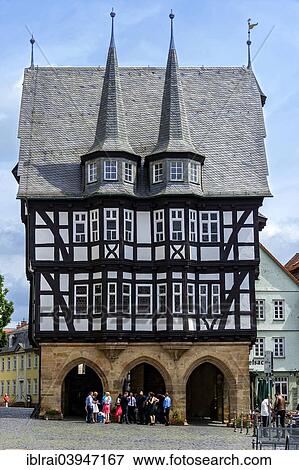 Stock Photo - "Town Hall, Market Square, historic centre, Alsfeld, Hesse, Germany, Europe". Fotosearch
