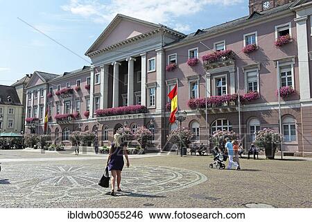 Stock Photograph - "Town hall, market square, Karlsruhe, Karlsruhe, Baden-Wurttemberg, Germany, Europe". Fotosearch