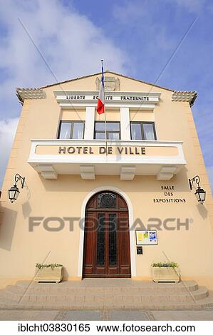 Stock Photography - "Town Hall, Noves, Bouches-du-Rhone, Provence-Alpes-Cote d'Azur, Southern France, France, Europe". Fotosearch
