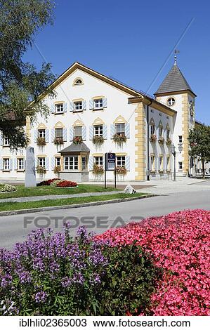 Stock Image - "Town hall of Geretsried, Upper Bavaria, Bavaria, Germany, Europe, PublicGround, Europe". Fotosearch