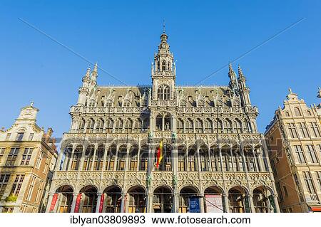 Stock Image - "Town Hall on the Grand Place or Grote Markt, Brussels, Belgium, Europe". Fotosearch