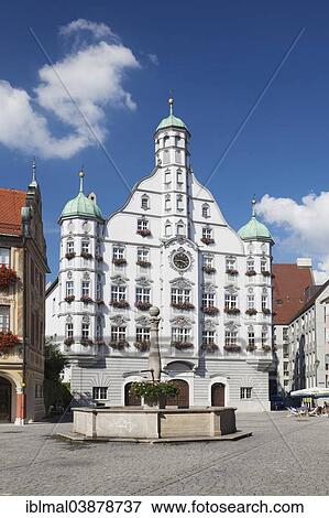 "Town hall on the market square of Memmingen, Lower Allgau, Swabia, Bavaria, Germany, Europe" View Large Photo Image Stock Photo - "Town hall on the market square of Memmingen, Lower Allgau, Swabia, Bavaria, Germany, Europe". Fotosearch