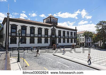 "Town hall or Camara Municipal of Funchal, Praco do Municipio, Santa Luzia, Funchal, Madeira, Portugal, Europe" View Large Photo Image Picture - "Town hall or Camara Municipal of Funchal, Praco do Municipio, Santa Luzia, Funchal, Madeira, Portugal, Europe". Fotosearch