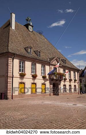 Stock Image - "Town Hall or Hotel de ville, Neuf-Brisach, Alsace, France, Europe". Fotosearch