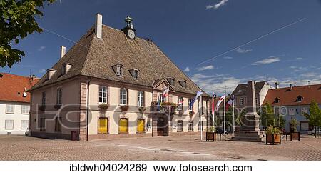 Stock Photo - "Town Hall or Hotel de ville, Neuf-Brisach, Alsace, France, Europe". Fotosearch