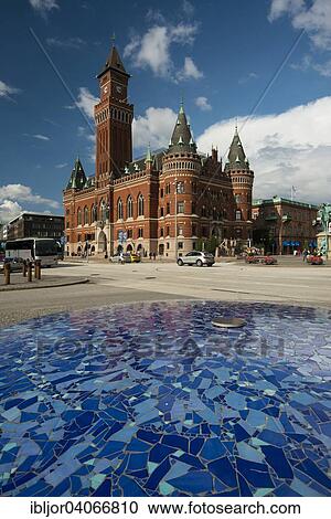 Stock Image - "Town Hall, Radhuset, Helsingborg, Scania, Sweden, Europe". Fotosearch