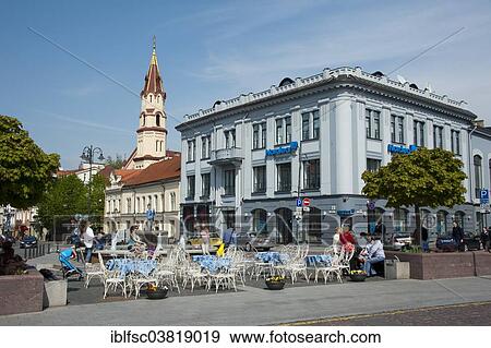 Stock Photo - "Town Hall square and St. Nicholas Church, Vilnius, Lithuania, Baltic States, Europe". Fotosearch