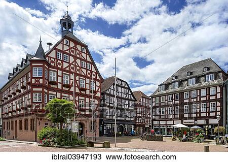 "Town Hall, with an inn and a town hall building, historic centre, Grunberg, Hesse, Germany, Europe" View Large Photo Image Stock Image - "Town Hall, with an inn and a town hall building, historic centre, Grunberg, Hesse, Germany, Europe". Fotosearch