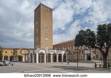 "Town Hall with the town tower, monumental architecture, Italian Rationalism, Pomezia, Lazio, Italy, Europe" View Large Photo Image Stock Photo - "Town Hall with the town tower, monumental architecture, Italian Rationalism, Pomezia, Lazio, Italy, Europe". Fotosearch