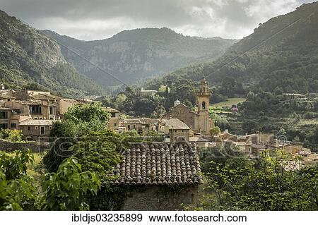 "Town in the mountains, Valldemossa, Majorca, Balearic Islands, Spain, Europe" View Large Photo Image Stock Photo - "Town in the mountains, Valldemossa, Majorca, Balearic Islands, Spain, Europe". Fotosearch
