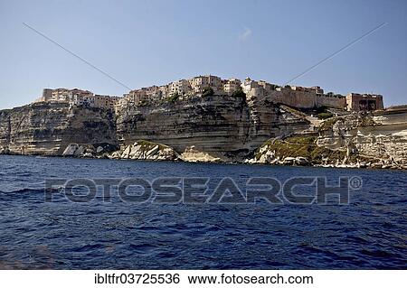 "Town of Bonifacio located on a limestone plateau, Bonifacio, Corsica, France, Europe" View Large Photo Image Stock Photograph - "Town of Bonifacio located on a limestone plateau, Bonifacio, Corsica, France, Europe". Fotosearch