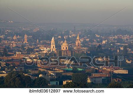 "Town of Cholula in the early morning light, Cholula, Puebla, Mexico, North America" View Large Photo Image Stock Photo - "Town of Cholula in the early morning light, Cholula, Puebla, Mexico, North America". Fotosearch