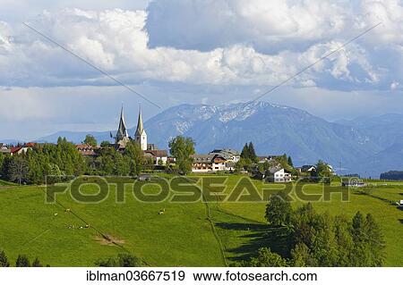 "Town of Diex with pastures, Mt Peca or Mt Petzen at back, Saualpe alp, Central Eastern Alps, near Diex, Carinthia, Austria, Europe" View Large Photo Image Stock Photo - "Town of Diex with pastures, Mt Peca or Mt Petzen at back, Saualpe alp, Central Eastern Alps, near Diex, Carinthia, Austria, Europe". Fotosearch