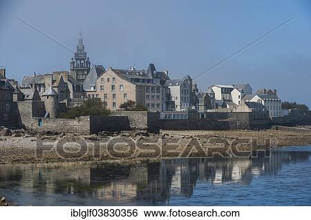 Stock Photograph - "Town of Roscoff from the pier, Brittany, France, Europe". Fotosearch