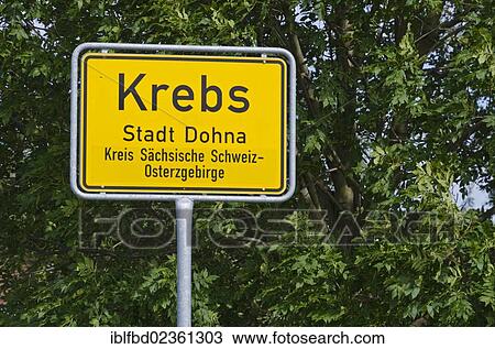 "Town sign of Krebs, Saxony, Germany, Europe" View Large Photo Image Stock Image - "Town sign of Krebs, Saxony, Germany, Europe". Fotosearch