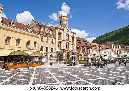 Stock Photography - "Town square, Brasov, Transylvania, Romania, Europe". Fotosearch