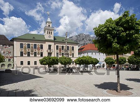 Stock Photo - "Town Square, Old Town Hall, Bad Reichenhall, Bavaria, Germany, Europe". Fotosearch