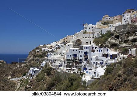 Picture - "Town view of Oia, Santorini, Cyclades, Greece, Europe". Fotosearch