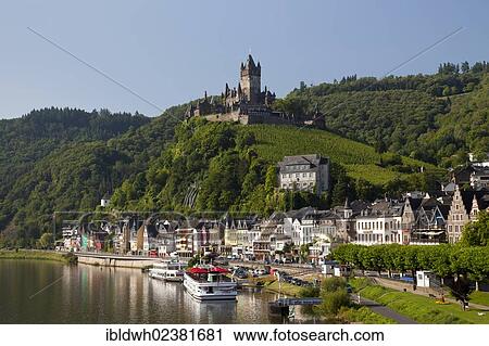 "Town view with Moselle river and Reichsburg Imperial Castle, Cochem, Moselle, Rhineland-Palatinate, Germany, Europe, PublicGround, Europe" View Large Photo Image Stock Image - "Town view with Moselle river and Reichsburg Imperial Castle, Cochem, Moselle, Rhineland-Palatinate, Germany, Europe, PublicGround, Europe". Fotosearch