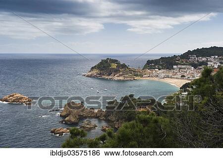 "Town with sandy beach near the sea, Tossa de Mar, Costa Brava, Catalonia, Spain, Europe" View Large Photo Image Stock Photograph - "Town with sandy beach near the sea, Tossa de Mar, Costa Brava, Catalonia, Spain, Europe". Fotosearch