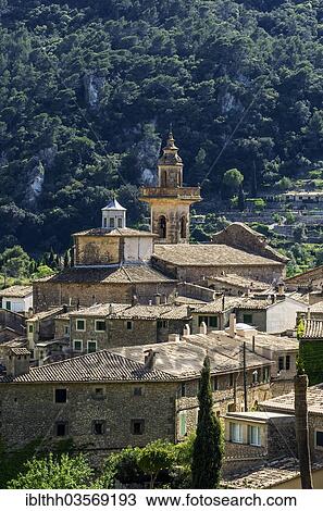 "Townsacpe with the Church of San Bartolome, Valldemossa, Balearische Inseln, Spain, Europe" View Large Photo Image Stock Image - "Townsacpe with the Church of San Bartolome, Valldemossa, Balearische Inseln, Spain, Europe". Fotosearch