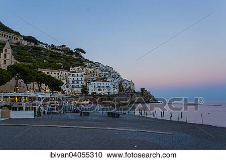 "Townscape at dusk, UNESCO World Heritage Site, Amalfi, Costiera Amalfitana or Amalfi Coast, Campania, Italy, Europe" View Large Photo Image Stock Image - "Townscape at dusk, UNESCO World Heritage Site, Amalfi, Costiera Amalfitana or Amalfi Coast, Campania, Italy, Europe". Fotosearch