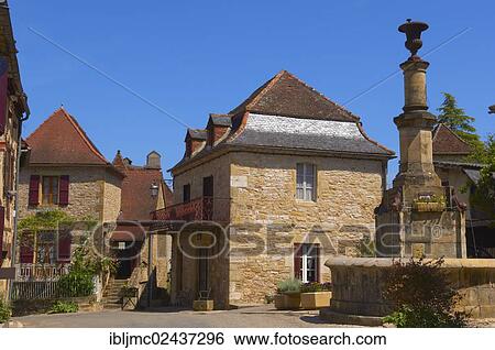 Stock Photograph - "Townscape, Autoire, labelled as a Les Plus Beaux Villages de France or The Most Beautiful Villages of France, Midi-Pyrenees Region, Lot Department, France, Europe". Fotosearch