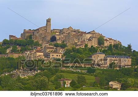 Stock Photograph - "Townscape, Cordes-sur-Ciel, Departement Tarn, Midi-Pyrenees, France, Europe". Fotosearch