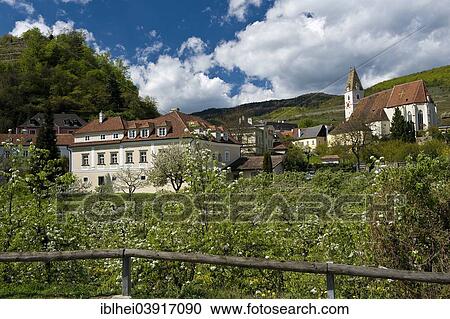 Stock Image - "Townscape, Durnstein, Wachau, Lower Austria, Austria, Europe". Fotosearch