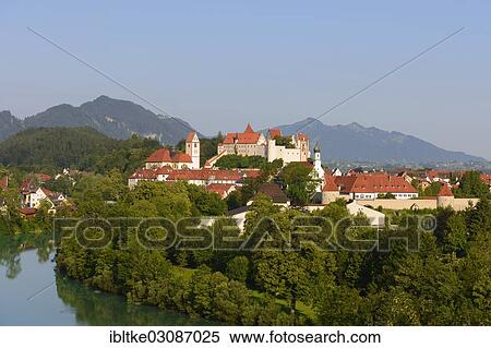 Stock Photography - "Townscape, Fussen, Fussen, Ostallgau, Allgau, Schwabia, Bavaria, Germany, Europe". Fotosearch