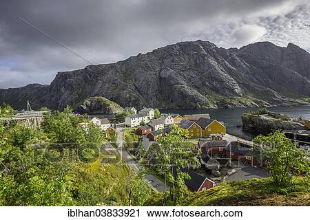 "Townscape, historical fishing village, Nusfjord, Lofoten, Nordland, Norway, Europe" View Large Photo Image Stock Image - "Townscape, historical fishing village, Nusfjord, Lofoten, Nordland, Norway, Europe". Fotosearch
