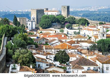 "Townscape, Obidos, Leiria District, Portugal, Europe" View Large Photo Image Stock Photography - "Townscape, Obidos, Leiria District, Portugal, Europe". Fotosearch