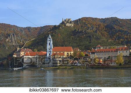 "Townscape of Durnstein on the Danube River, Wachau, Lower Austria, Austria, Europe" View Large Photo Image Stock Photo - "Townscape of Durnstein on the Danube River, Wachau, Lower Austria, Austria, Europe". Fotosearch